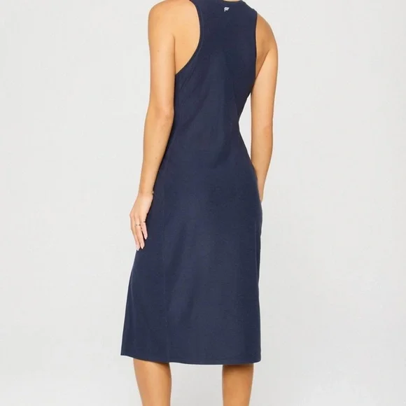 Fabletics Navy Tank Midi Dress with Side Slit - Picture 3 of 3